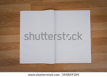 Blank Newspaper with empty space mock up on wood background