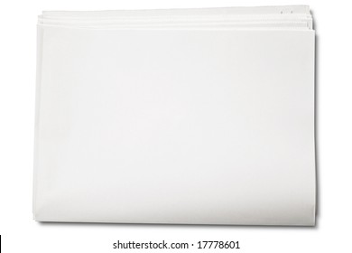 Blank Newspaper On White - With Clipping Path