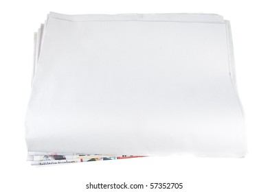 Blank Newspaper Paper On Isolated White Backgound