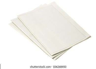 Blank Newspapers on White Background