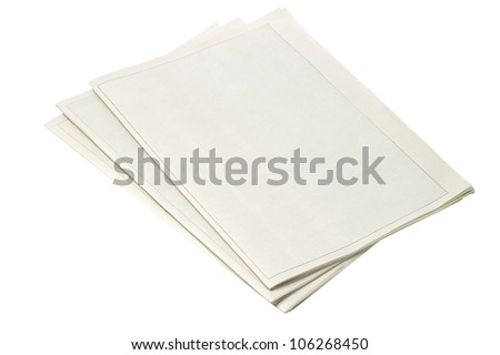 Blank Newspapers on White Background