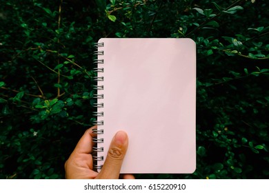 Blank Notbook With Tree Background