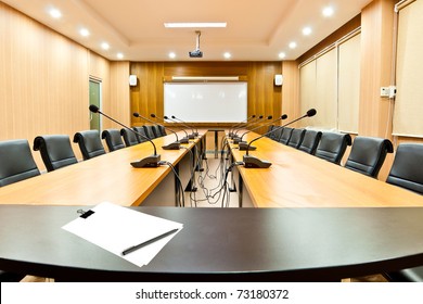 Blank Note In The Meeting Room