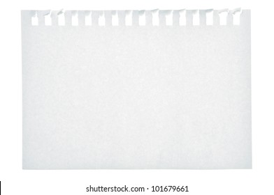 Blank Note Paper Isolated On White.