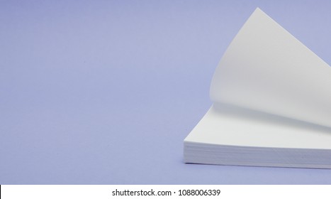 Blank note papers label with clip on purple background