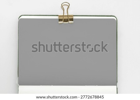 Blank notebook with binder clip, suitable as mockup
