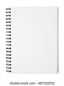 Blank Notebook Isolated On White Background.