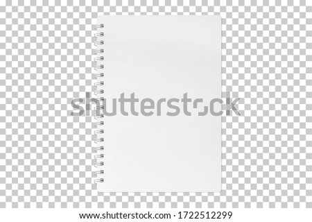 blank notebook mock up isolated on transparent background with clipping path