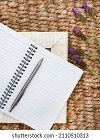 Blank notebook  Placed on a rustic surface