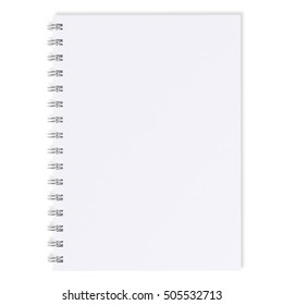 Blank notebook with ring binder, isolated on white background