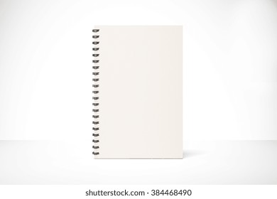 Blank Notepad Cover On White Table, Mock Up