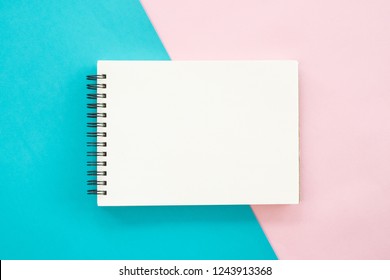 Blank Notepad On Pastel Background