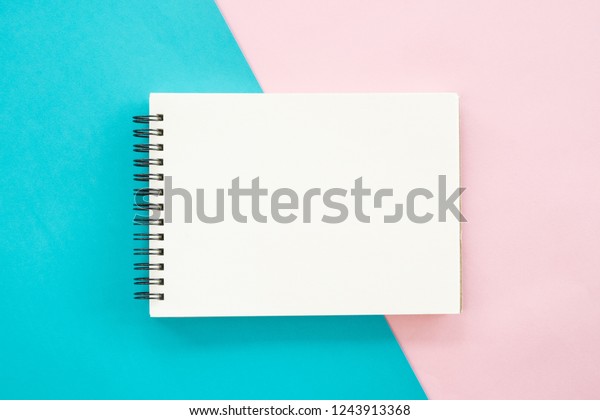 Blank Notepad On Pastel Background Stock Photo (Edit Now) 1243913368