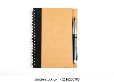 Blank Notepad With Spiral And Pen.Mockup	