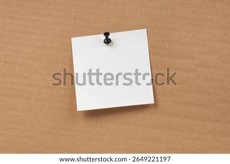 Blank notepaper and space for text with push pins on cardboard background. note blank paper cards. noticeboard on catron board. sticker. blanks for designers