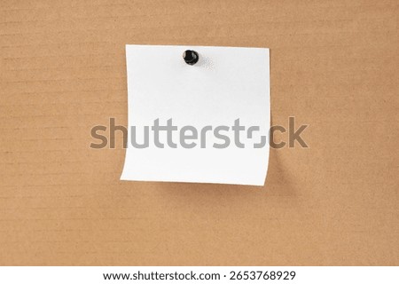 Blank notepaper and space for text with push pins on cardboard background. note blank paper cards. noticeboard on catron board. sticker. blanks for designers