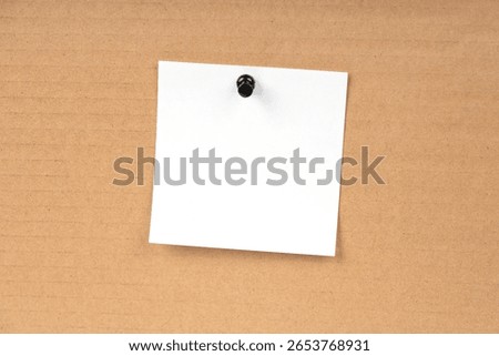 Blank notepaper and space for text with push pins on cardboard background. note blank paper cards. noticeboard on catron board. sticker. blanks for designers