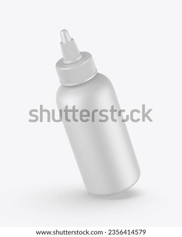 Blank nozzle dropper screw cap bottle mockup, 3d illustration.	
