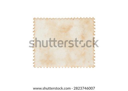 Blank old postage stamp isolated on white background