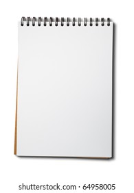 Blank one face white paper notebook vertical - Shutterstock ID 64958005