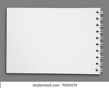 Blank one face white paper notebook horizontal