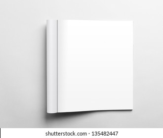 Blank Open Magazine Isolated On White Background