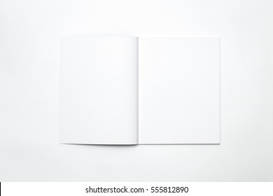 Blank Open Magazine Isolated On White Background