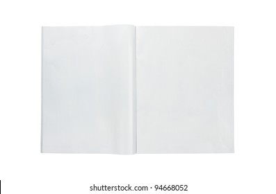 Blank open magazine isolated on white background - Shutterstock ID 94668052