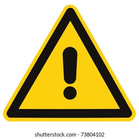 Blank Other Danger And Hazard Sign, isolated, black general warning triangle over yellow, large macro