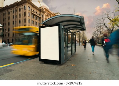 Blank Outdoor Bus Advertising Shelter 
