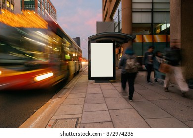 Blank Outdoor Bus Advertising Shelter 