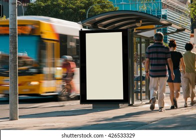 Blank Outdoor Bus Advertising Shelter 