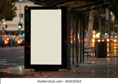 Blank Outdoor Bus Advertising Shelter 