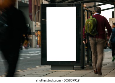 Blank Outdoor Bus Advertising Shelter