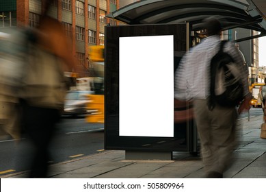 Blank Outdoor Bus Advertising Shelter