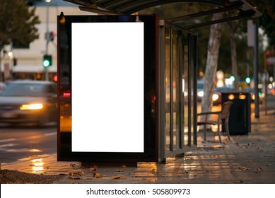 Blank Outdoor Bus Advertising Shelter