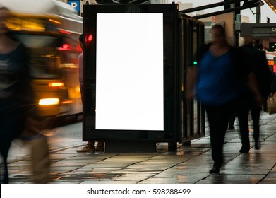 Blank Outdoor Bus Advertising Shelter