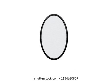 Blank Oval Logo Patch On White Background