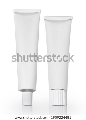 blank packaging aluminum tube for cream product isolated on white background with clipping path