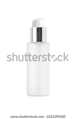 blank packaging matt glass bottle for cosmetic serum product design mock-up isolated on white background with clipping path