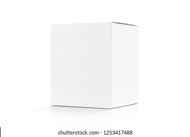 blank packaging white cardboard box isolated on white background with clipping path ready for product design