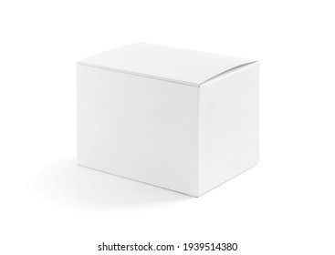 blank packaging white cardboard box for product design mock-up isolated on white background with clipping