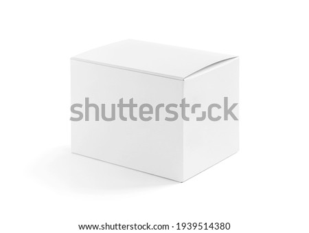 blank packaging white cardboard box for product design mock-up isolated on white background with clipping