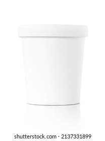 blank packaging white kraft paper cup for ecology product design mock-up isolated on white background with clipping path