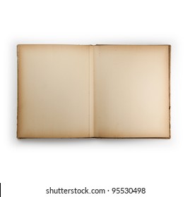 Blank page of an 1950s photo album or scrap book, isolated on white.