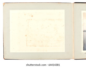 Blank Page Of Antique Photo Album With Light Grey Pages