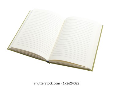 Blank page of notebook  isolated on white background