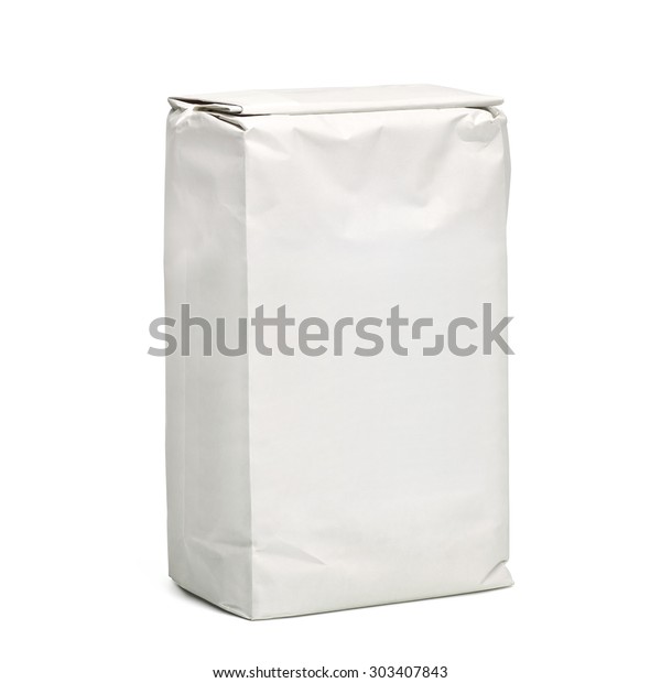 Download Blank Paper Bag Package Flour Isolated Stock Photo (Edit ...