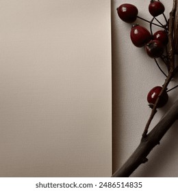 Blank paper card with fruit frames