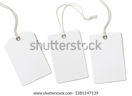 Blank paper cloth labels or price tags set isolated